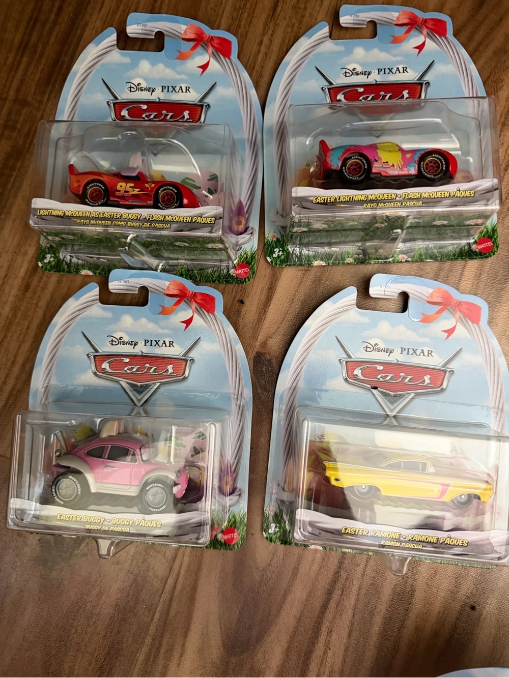 Disney Pixar Cars Easter Vehicle Pack x4 Ramone, Buggy & Lightening McQueen